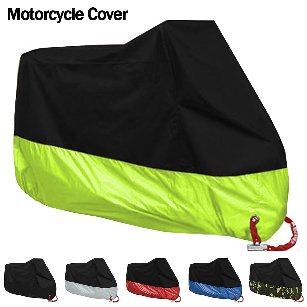 Motorcycle Cover Waterproof All Season Dustproof UV Protective Outdoor Indoor Scooter 190T Wear-resistant Fabric Motorbike Cover