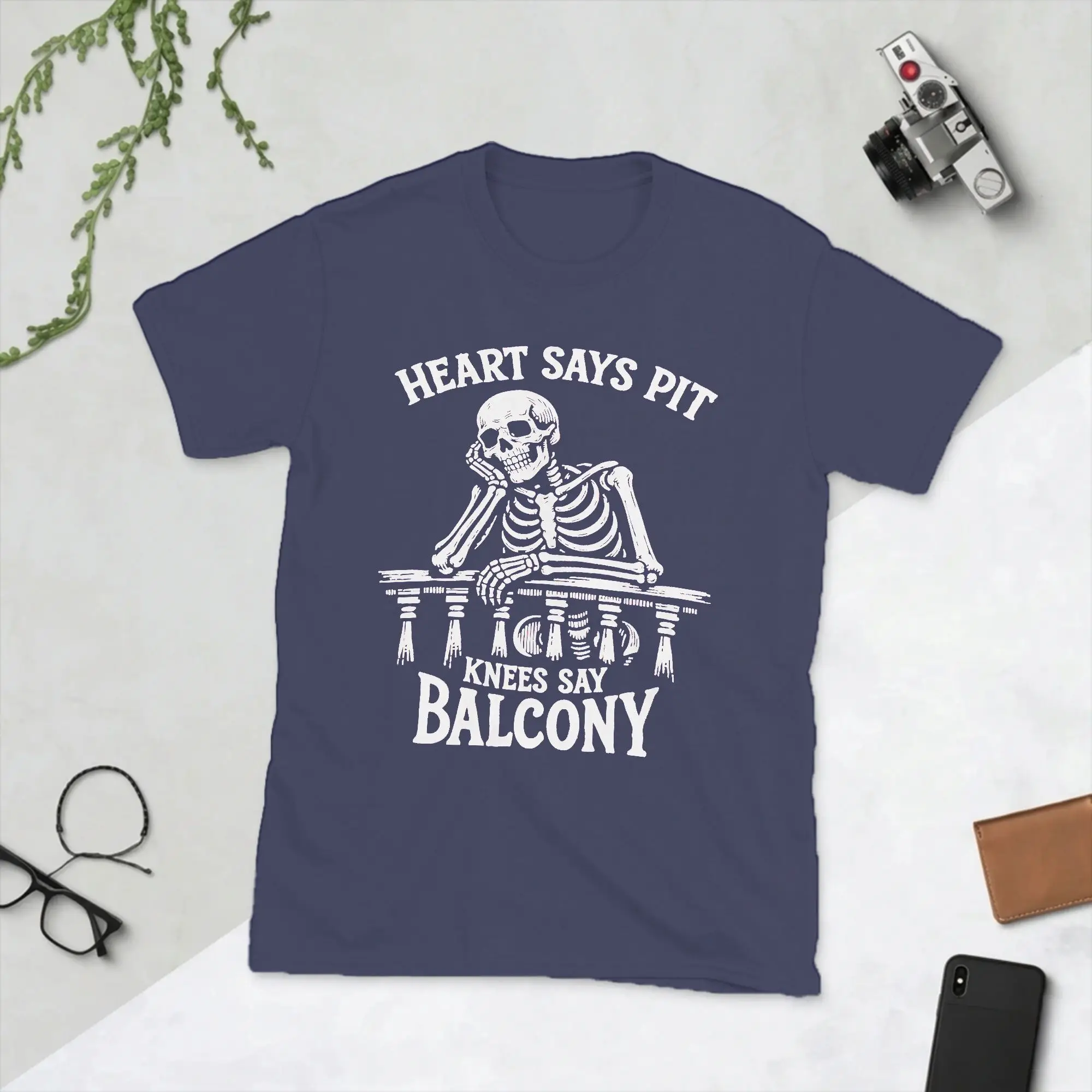Funny Heart Says Pit Knees Say Balcony  T Shirts for Men Women Cotton Novelty T-Shirt Crew Neck Punk  Tees Short Sleeve Clothing
