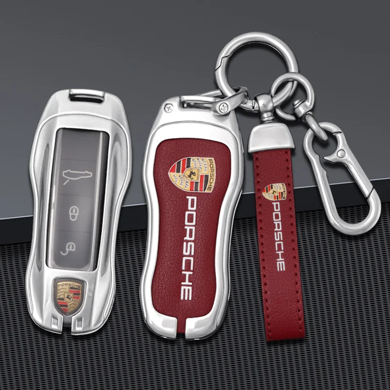 Car Key Case Cover Protector Shell For Porsche Panamera Spyder Carrera Macan Cayman Cayenne 911 970 981 991 Keychain Accessories