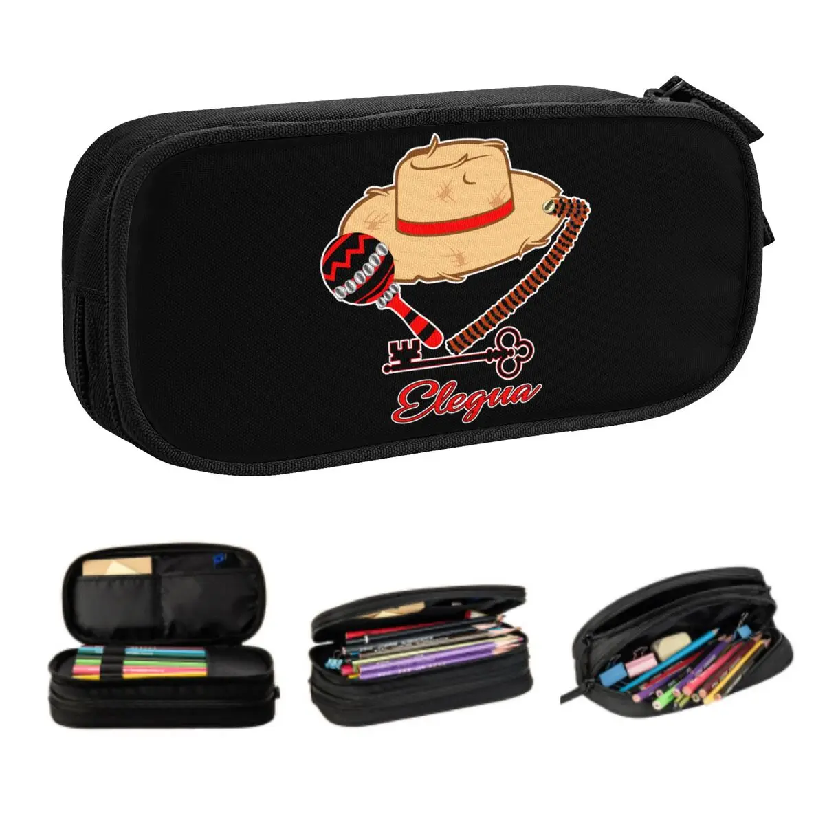 Estuche de lápices escolar personalizado Elegua Eshu Sombrero, bolsa de lápices de gran capacidad para niña y niño, papelería para estudiantes