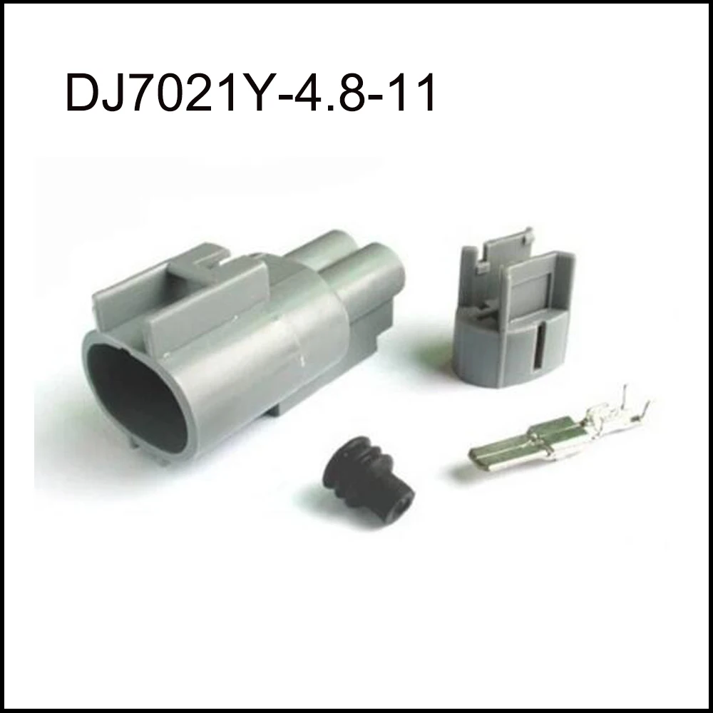 

100SET DJ7021Y-4.8-11/21 car wire connector Harnes cable 2 pin automotive waterproof plug Include terminals seal