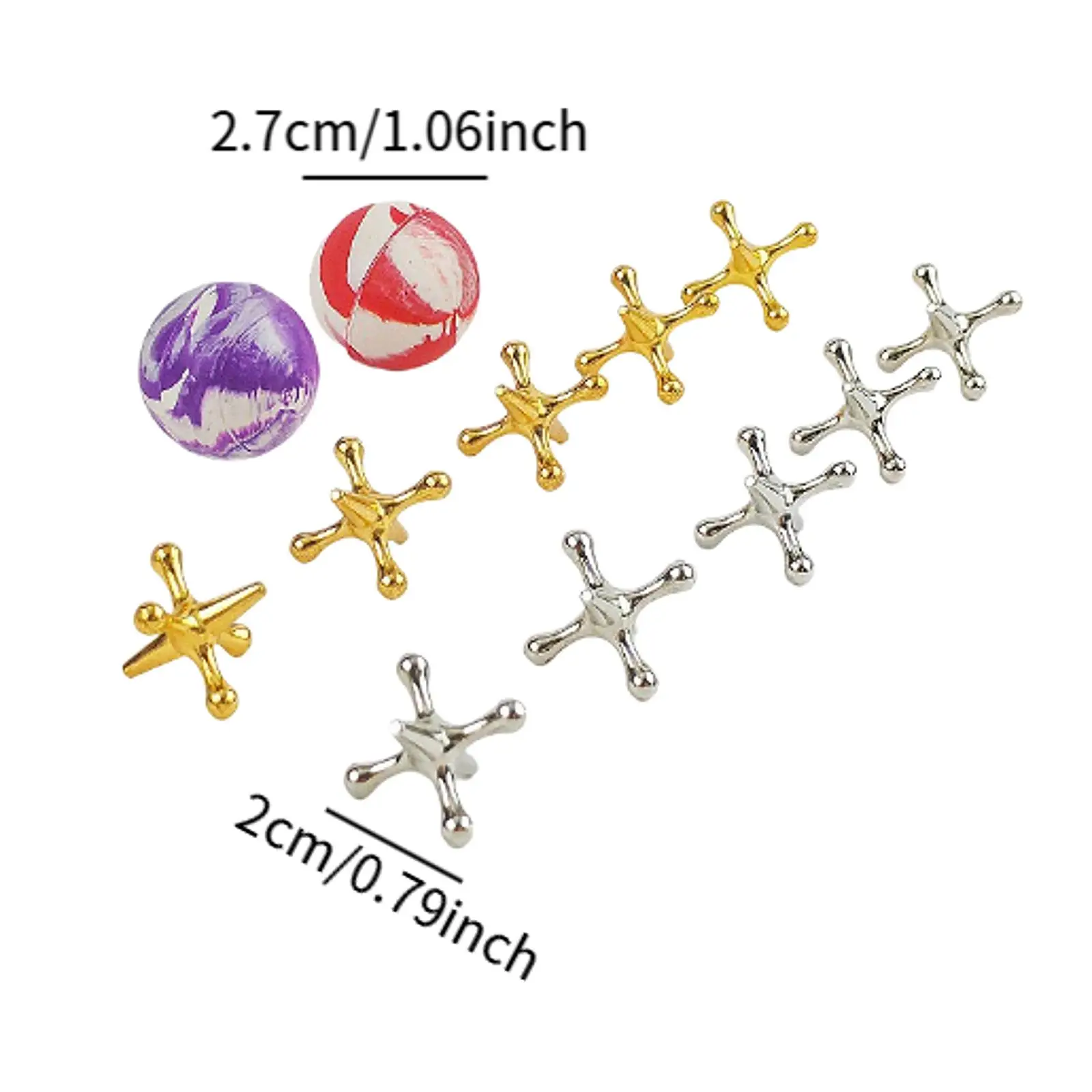 Jacks Bouncy Game with Ball Metal Table Games Set Old School Jax Game Toys for Events Camps Vintage Party Favors Board Games