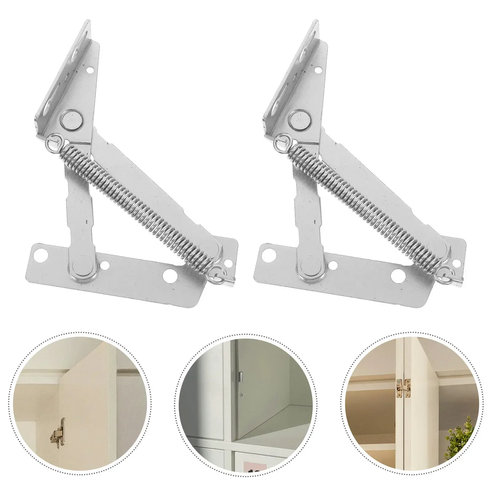 2Pcs 80 Degree Scissor Cabinet Hinges Heavy Duty Folding Spring Support for Sofa Bed Storage Furniture Hardware Accessories