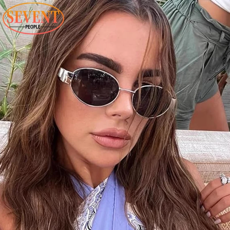 

Trendy Retro Oval Sunglasses Women Men 2024 Luxury Brand Design Small Metal Frame Sun Glasses For Ladies Fashion Eyewear Shades