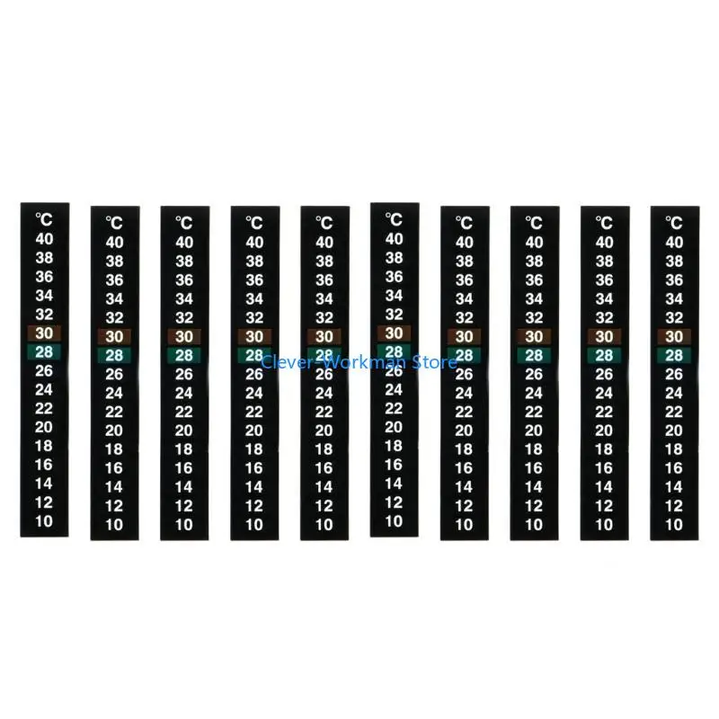 

24TD 10Pieces Adhesive Thermometer Strips for Brewing Aquariums Fish Tanks Feeding Bottle Digital Temperature Display Sticker