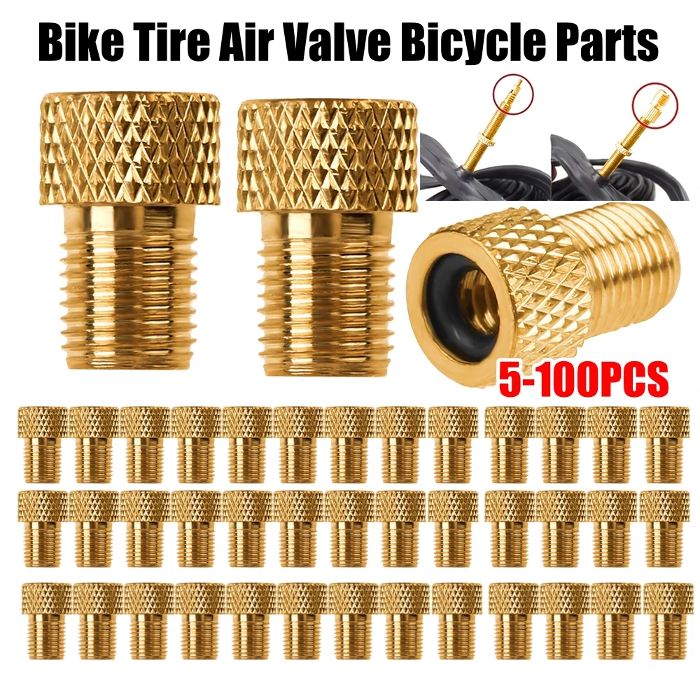 Adaptadores presta para schrader, conversor de válvula de bicicleta, adaptador de pneu de bomba de alumínio, conectores de válvula de pneu, peça de bicicleta, 5-100 peças