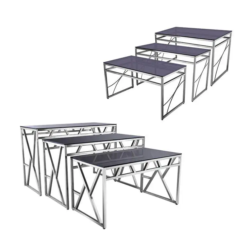 

Restaurant Dining Set Commercial Restaurant Equipment Stainless Steel Multifunction Folding Buffet Table For Hotel Banquet
