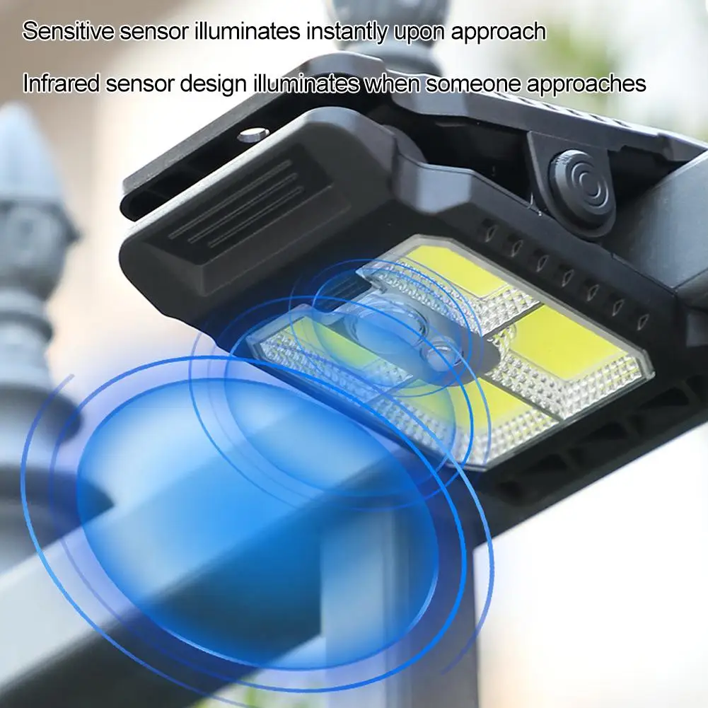 في الهواء الطلق LED الشمسية كليب ضوء المحمولة مقاوم للماء الجسم الاستشعار مصباح فناء مصباح الحديقة فناء المنزل التخييم أضواء الجدار