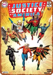 Justice Society of America (2022) #1 Poster Art Metal Tin Logo Aluminum Logo 20.32 x 30.48 cm Wall decoration Gift for homes, st