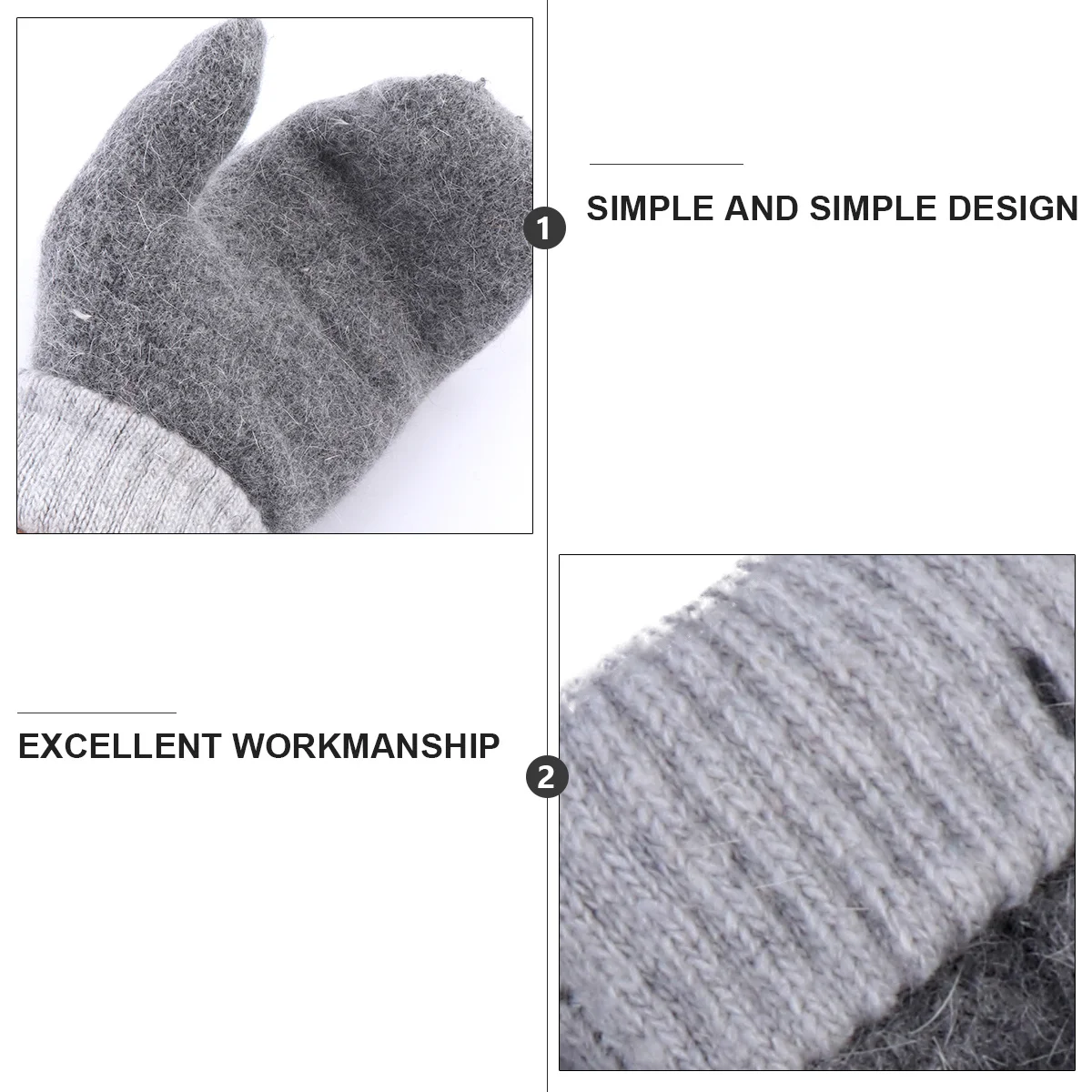 2pcs Mitten Gloves Warm Fleece Lined Thermal For Women Outdoor Windproof Full Fingers Mittens Wool Mittens Cycling Gift
