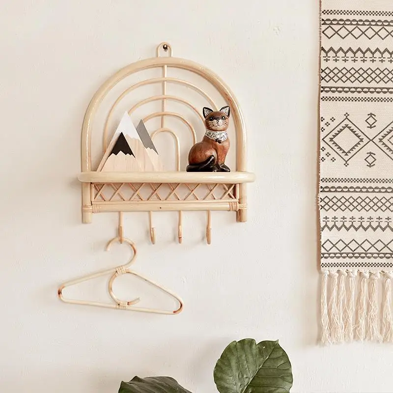 

Semicircular wall wall-mounted shelf Children's room Homestay entrance Clothes and hats hooks