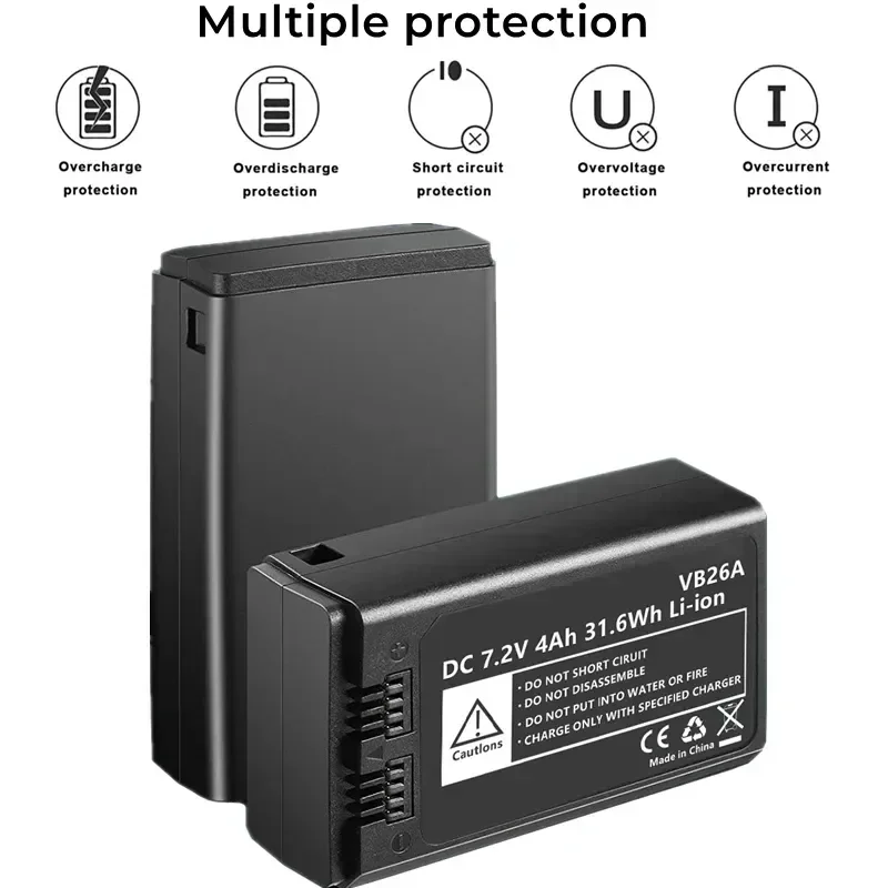 VB26A VB26B 7.2V Li-Ion Battery  V1 V1S V1C V1N V1F V1O V860III Photographic Lamp Round Head Flash Speedlite