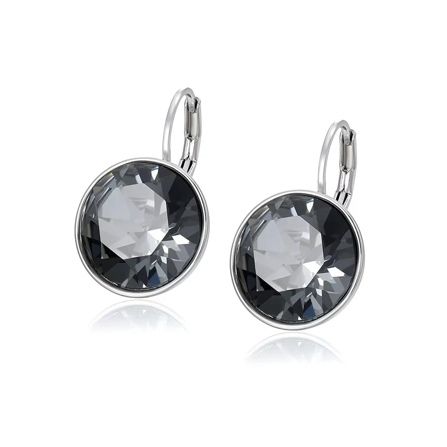 Kolczyki Xuping Jewelry Fashion Серьг Charms w kolorze platyny z kryształami dla kobiet i dziewcząt, okrągłe kamienie, prezent urodzinowy X000674511 — zdjęcie 2