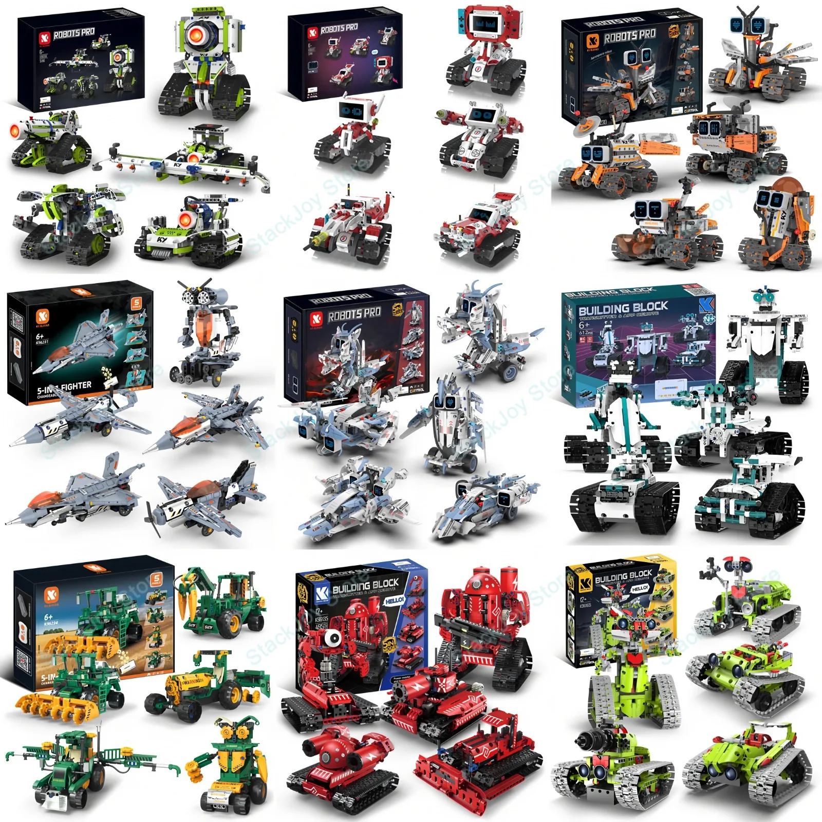5-in-1 Series Technical Transformer Intelligent Robot Building Block With Remote Control APP Programmable STEM Toy For Kid Adult