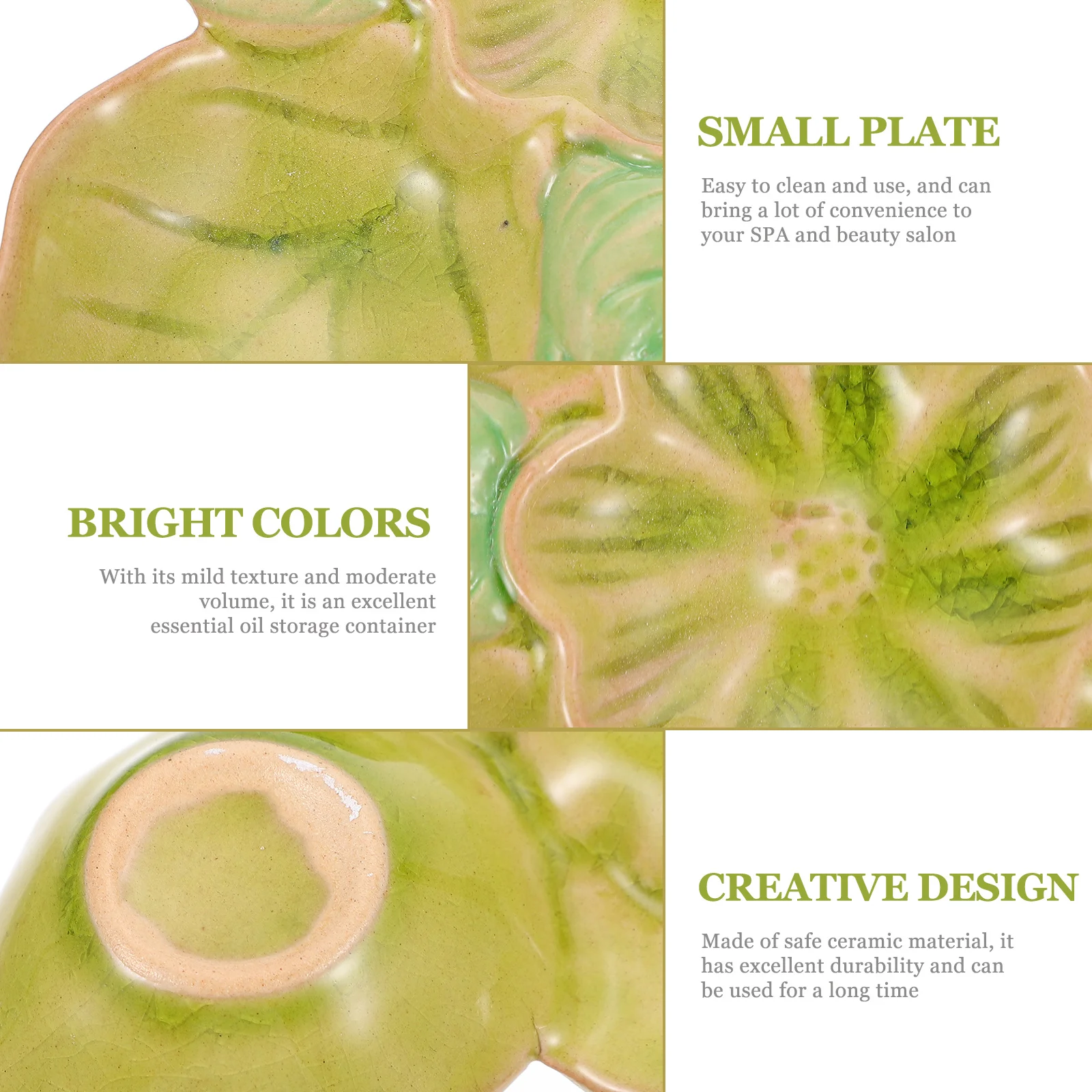 

Ceramic Essential Oil Holder Leaf Shape Safe Non-Toxic Dish Facial Mask Mud Mix Bowl Spa Essential Oil Plates Porcelain
