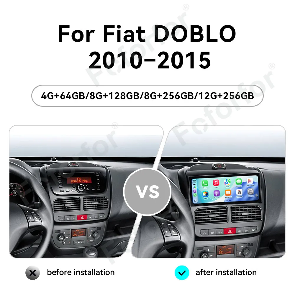 

Car Media 15.8 Inch Android 15 For Fiat DOBLO 2010-2015 Android Auto HD Touch Screen GPS Navi Radio Head Unit Car Accessories