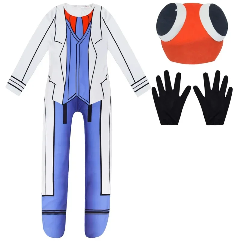 Game Rainbow Friends Red Guy Cosplay Costume Anime Jumpsuit Actor'S Headgear Child Outfit Hallowen Carnival Party Bodysuit S MN7