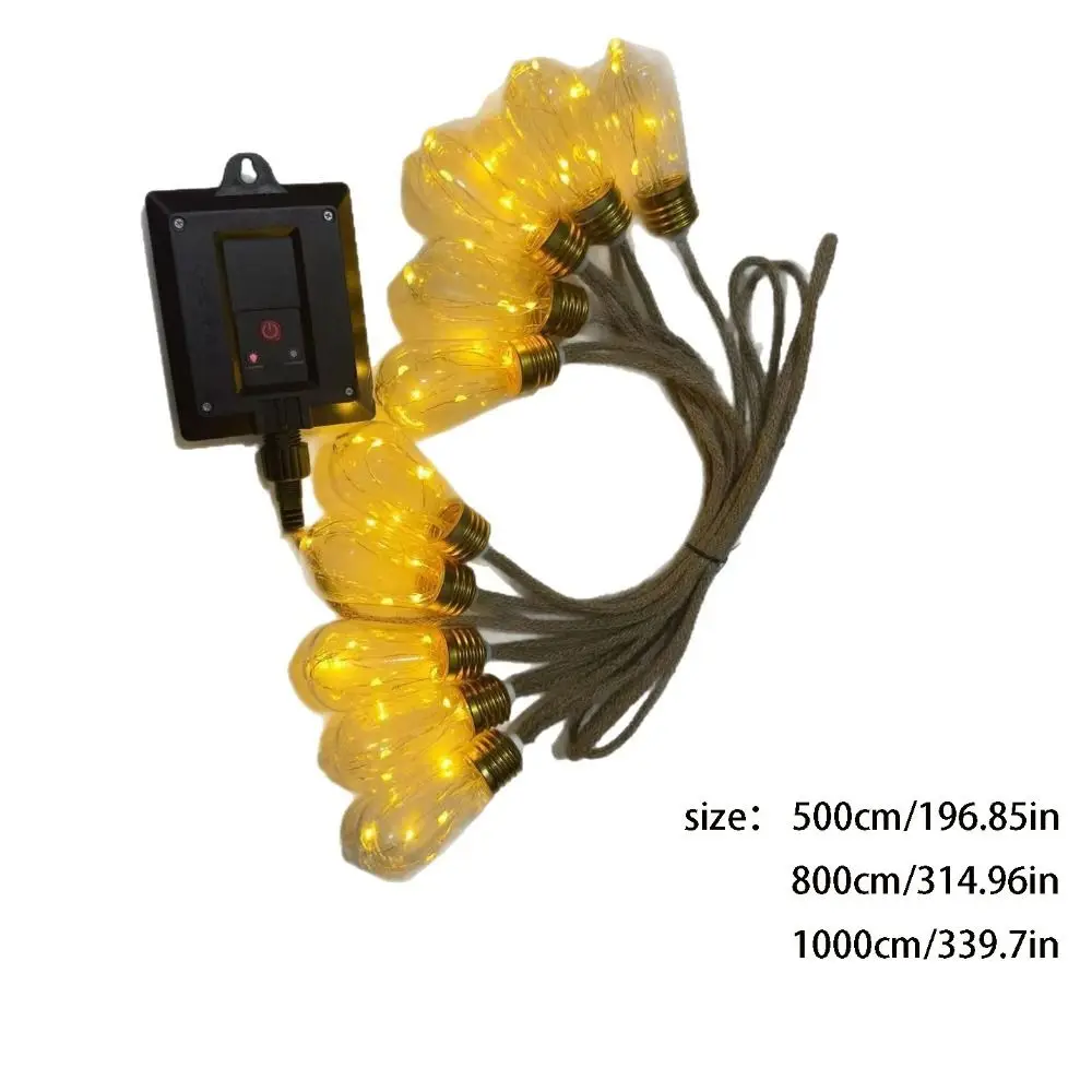 Waterproof Solar String Lights Rope Lights Bulb Lights Outdoor String Lights Solar Powered Energy Saving Copper Wire Lights