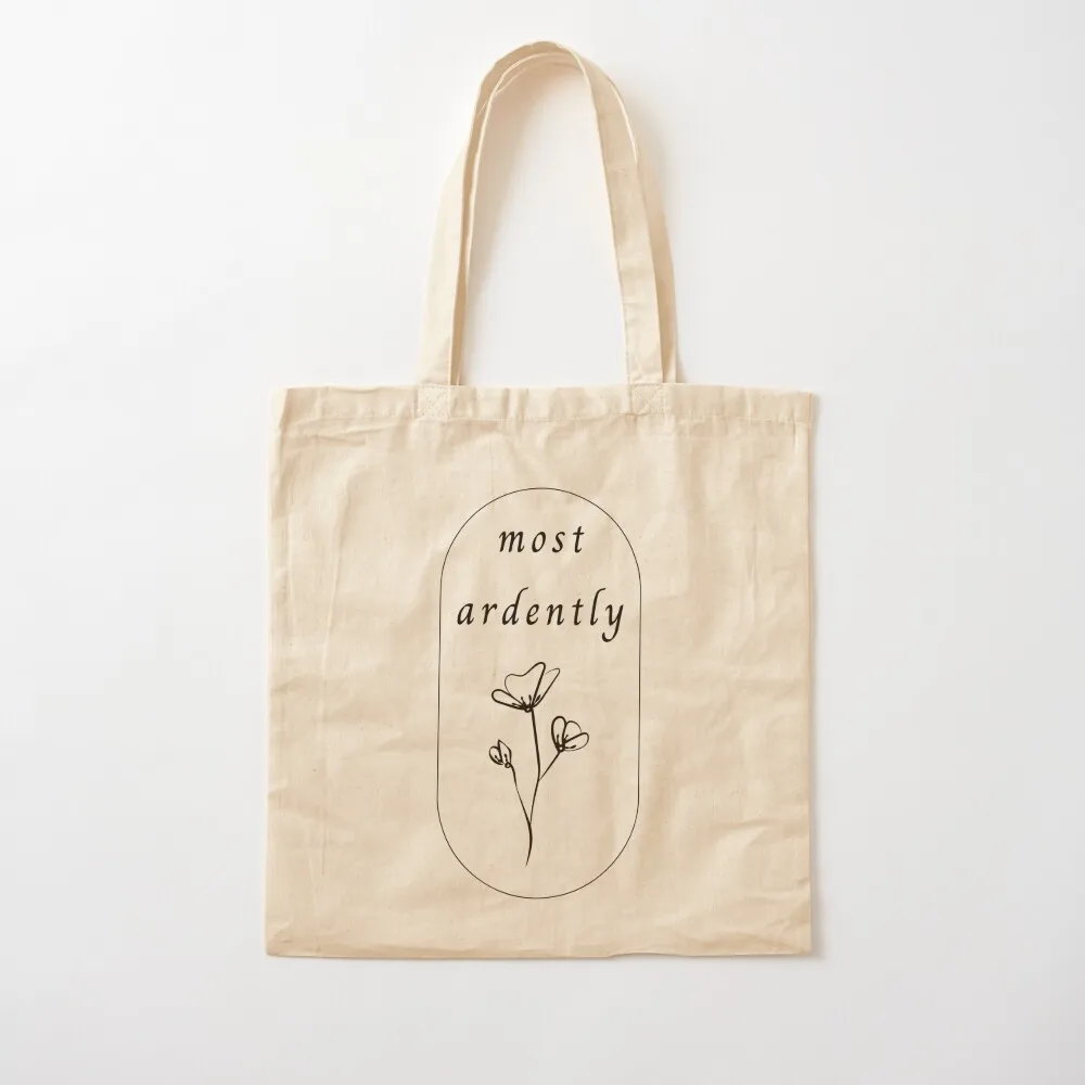 

Most Ardently Pride and Prejudice Quote Tote Bag cute tote bag Canvas stote bag Women's handbag Cloth