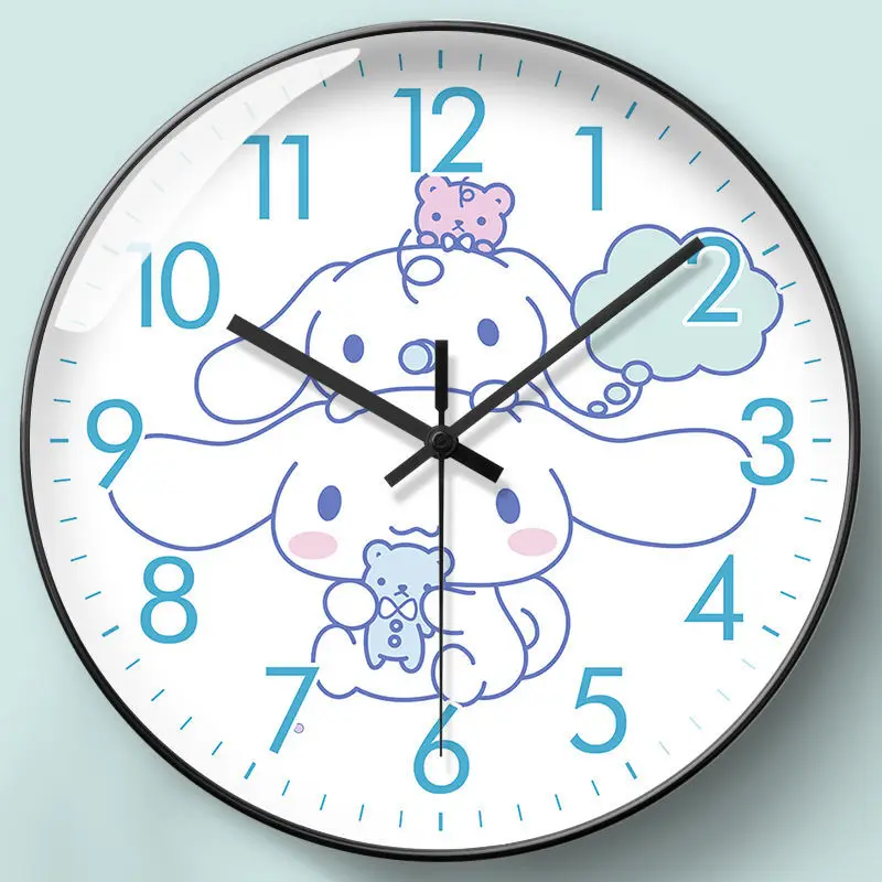 

Sanrios Cinnamoroll пластмассовые кварцевые часы мультипликационные полезные бесшумные бытовые часы Милые простые настенные часы товары для дома