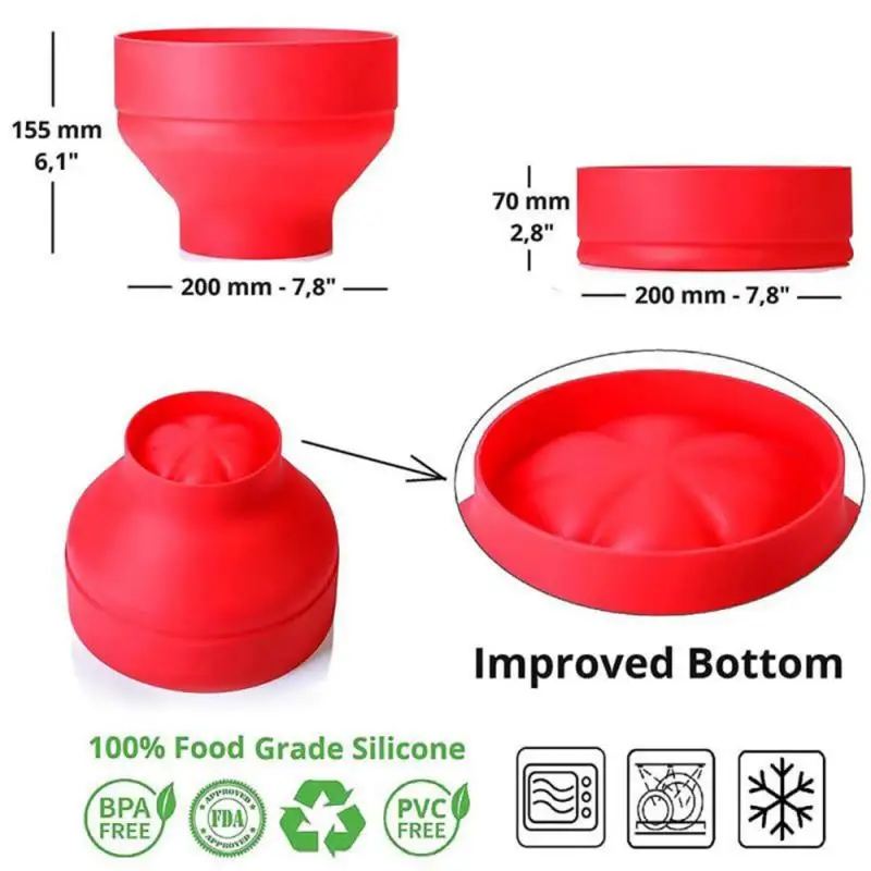 Silicone Popcorn Bowl Microwave Oven Folded Popcorn Bucket Creative High Temperature Resistant Large Covered Silicone Bucket