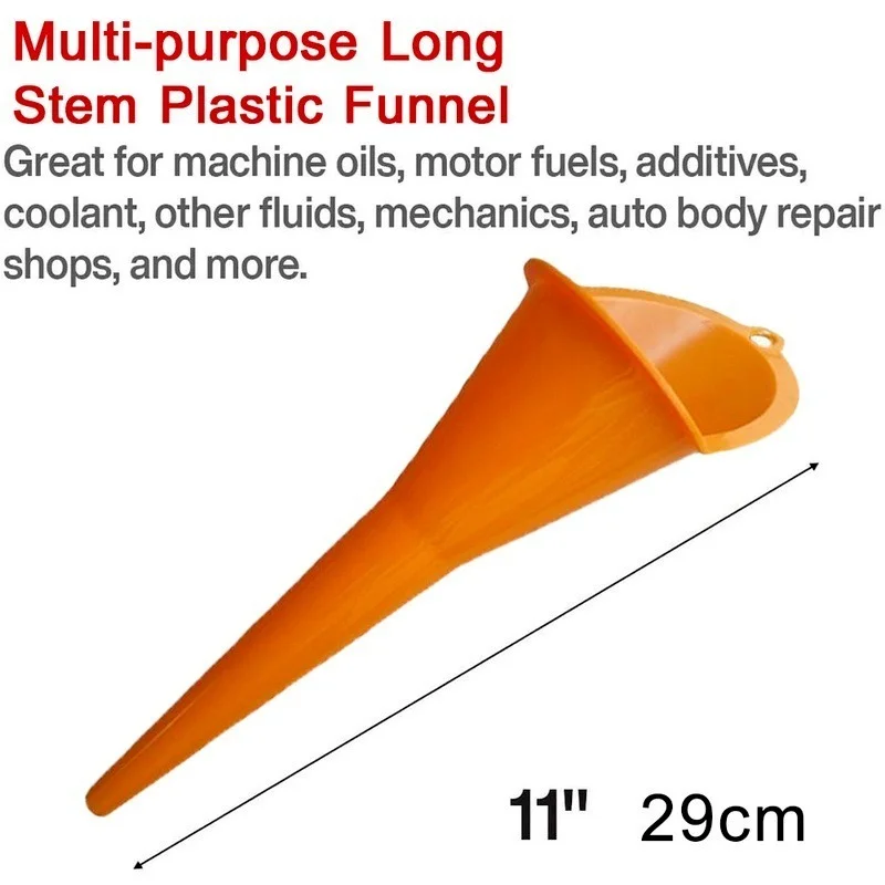 Car Long Stem Funnel Gasoline Oil Fuel Filling Tools Anti-splash Plastic Funnel Motorcycle Refueling Tools Auto Accessories