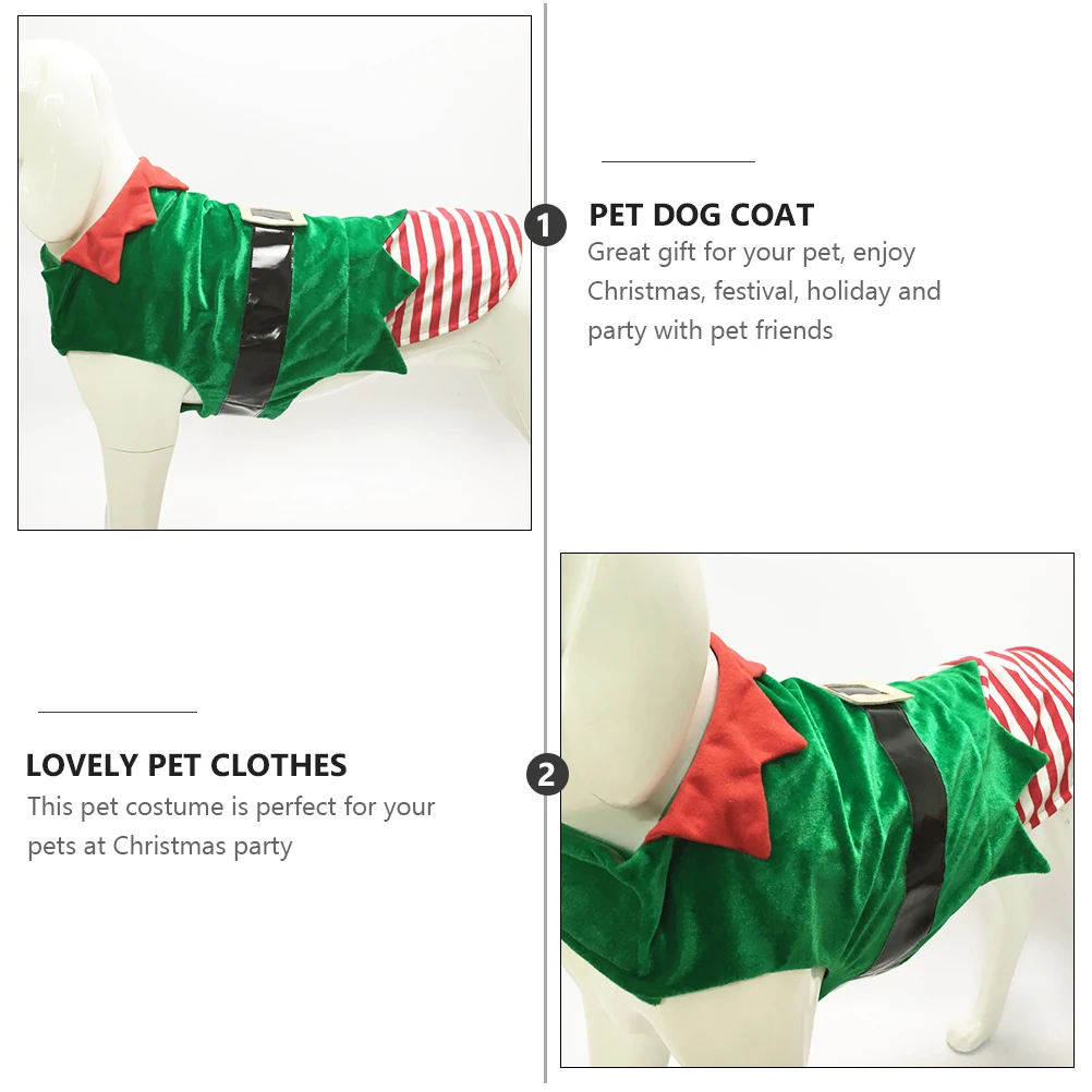 

Dog Transforming Costume Christmas Sweater Dress Lovely Pet Clothes Puppy Coat Holiday Dog Wear Breathing Material Elf Design