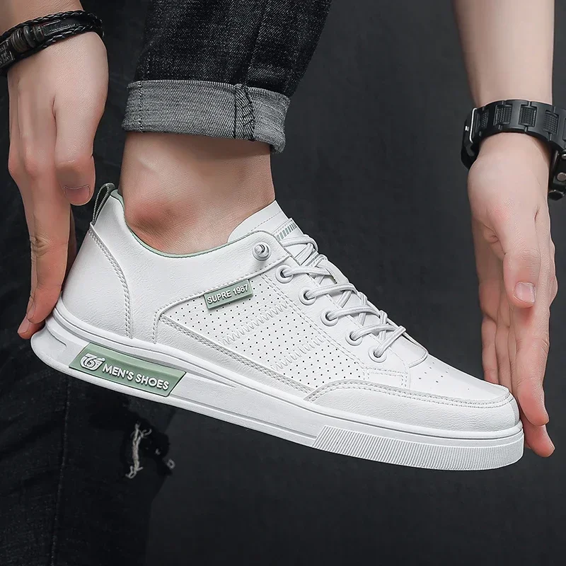 

Fashion White Men Sport Shoes Platform Thick Sole Versatile Casual Sneakers Breathable Lightweight Running Shoes Tennis Shoes