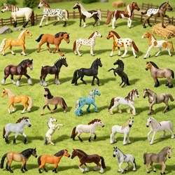 Realistic Horse Model Clydesdale,Mustang,Exmoor Stallion,Spotted Horses Toy Farm Animal Collectible Figurines Toys For Kids