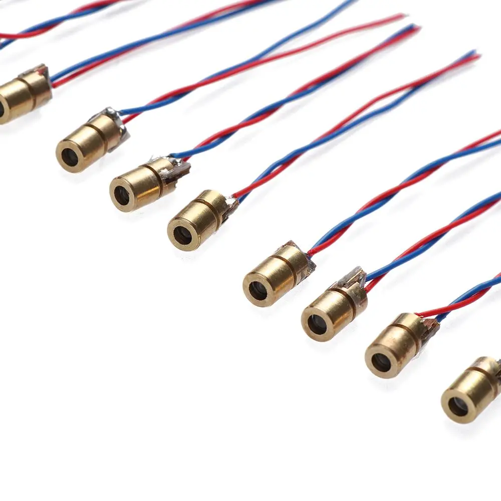 Hot Sale Copper Head Laser Diodes 650nm 6mm 3/5V 5 Million Watt Adjustable Lasers Red Sight Dot Diode Module Workshop Equipment