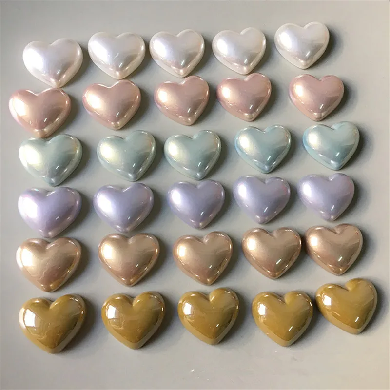 Wholesale 50pcs/lot cartoon hearts shape acrylic cabochon beads diy jewelry hair/garment pendant accessory