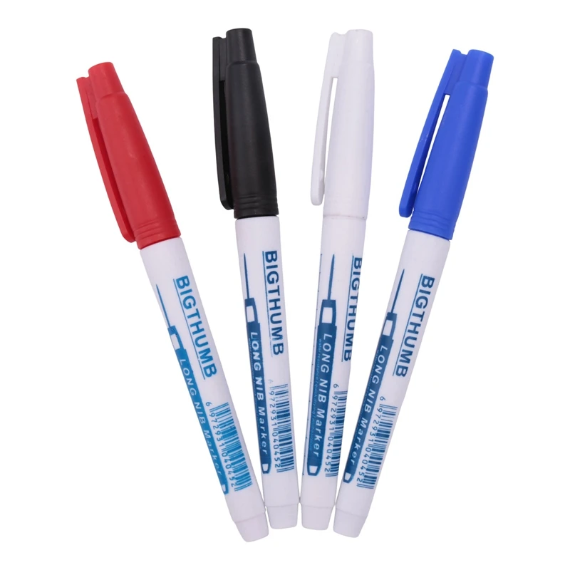 

4 Pcs Deep Reach Markers Long Nose Marker Waterproof Deep Hole Marker 30 Mm Reach Permanent Markers, 4 Colors