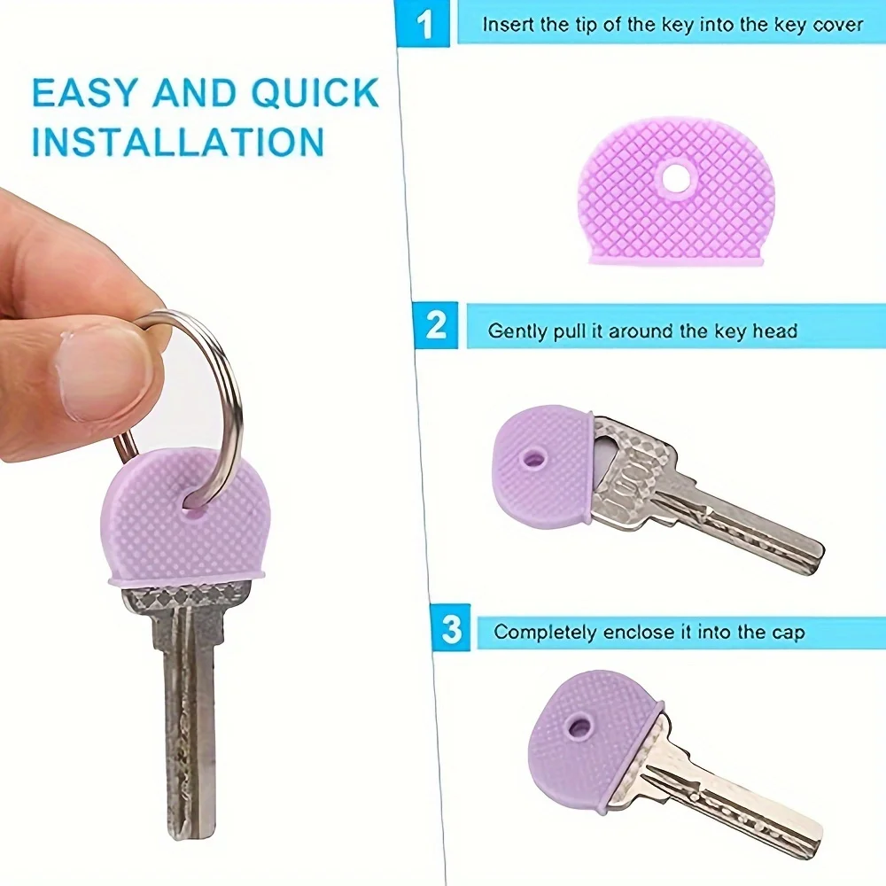 

Многоцветные силиконовые накладки на ключи с цветовой кодировкой, универсальные защитные чехлы для легкой идентификации дверных ключей