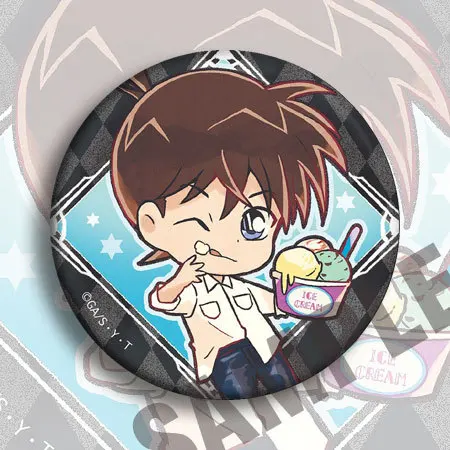 المحقق كونان كايتو طفل أنيمي شارة دبوس مجموعة R نسخة 2D تأثيري تحصيل بروش المفاتيح ملحق ملصق البضائع