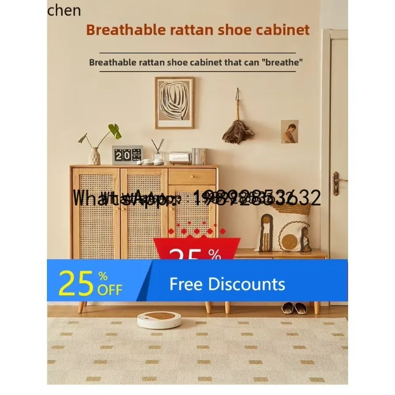 

X5 Solid Wood Shoe Cabinet for Home Entrance, Large Capacity Storage Hallway Cabinet