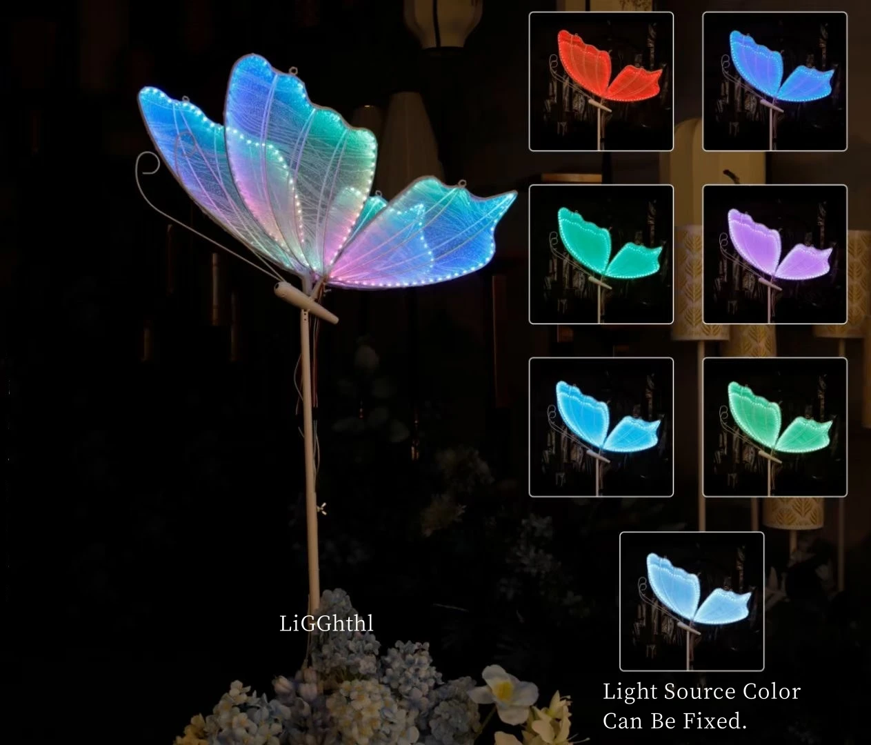 RGB Butterfly Led Wedding Decoration Floor Lights with Remote Control for Ceiling Stage Event Party Wedding Lamp Butterflies