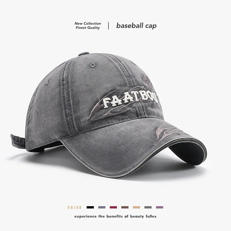 

Embroidery Baseball Cap Internet celebrity Flame Fashion Personality Peaked Cap Leisure Hip Hop Rap Street Dance Men Women Hat