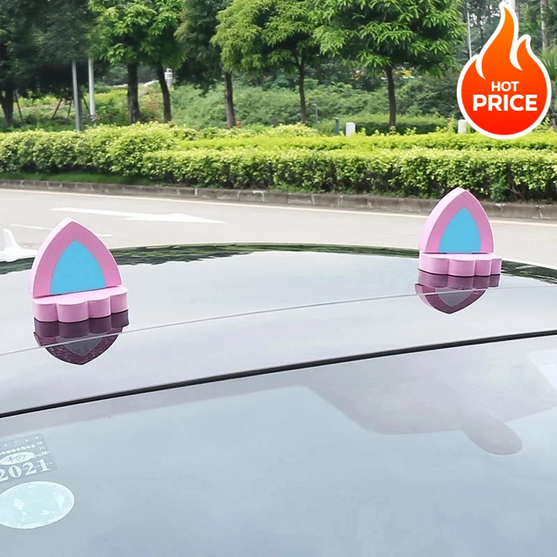 3D EVA Foam Car Roof Stickers - Cute Rabbit & Cat Ears, Self-Adhesive Exterior Car Decorations for Auto Styling