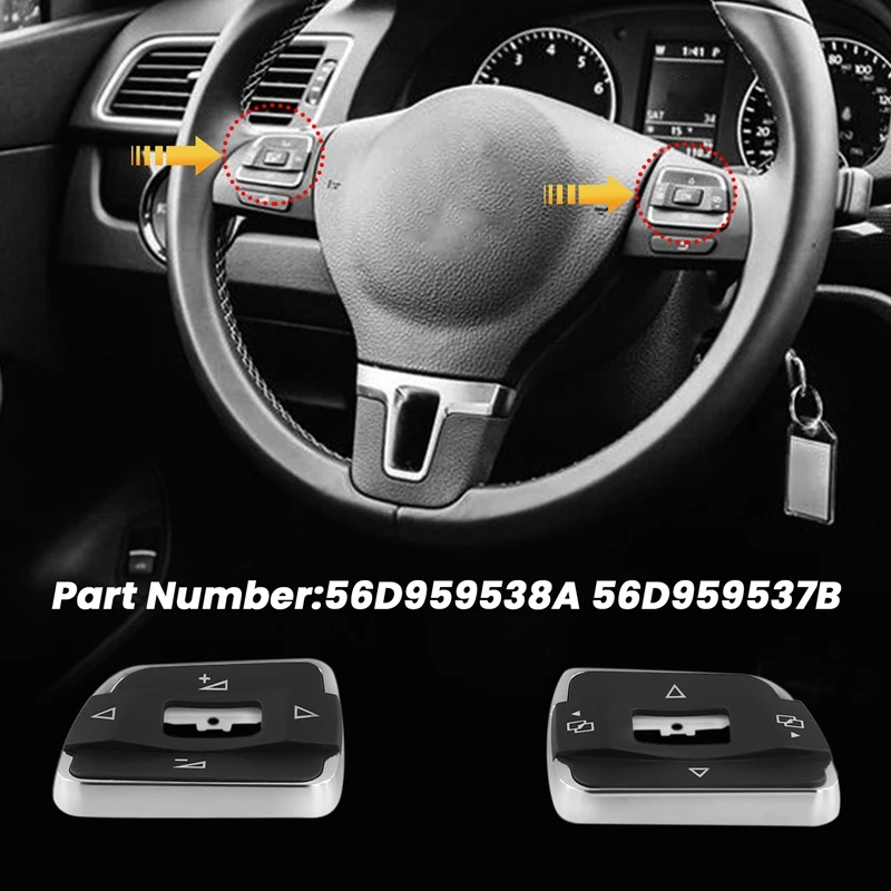 Multifunction Steering Wheel Button Cover For VW Passat B7 Variant R-Line Sharan 2011-2015 56D959538A 56D959537B