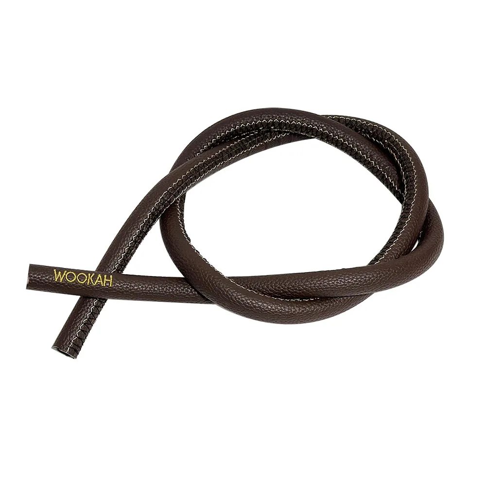 High Quality 1.5M Brown White Wookah Leather Hookah Hose Shisha Pipe Narguile Water Pipes Shisha Accessories