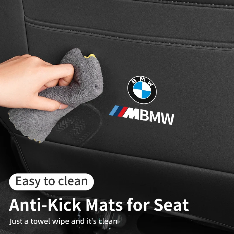 Car Seat Back Protector For Children Kids Anti Kick Mud Dirt Pad PU Seat Organizer Auto Interior Accessories For BMW Series5 G60