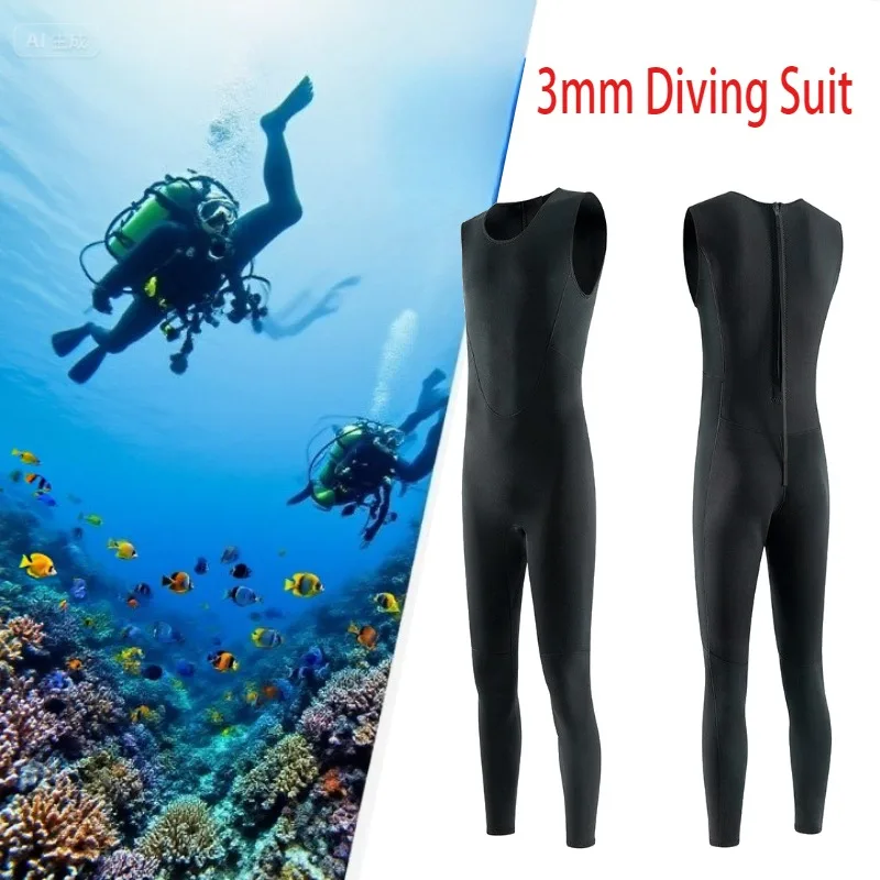 

3mm One-Piece Wetsuit for Men Women - Cold-Resistant, Warm, Perfect for Snorkeling, Diving, Surfing Swimming