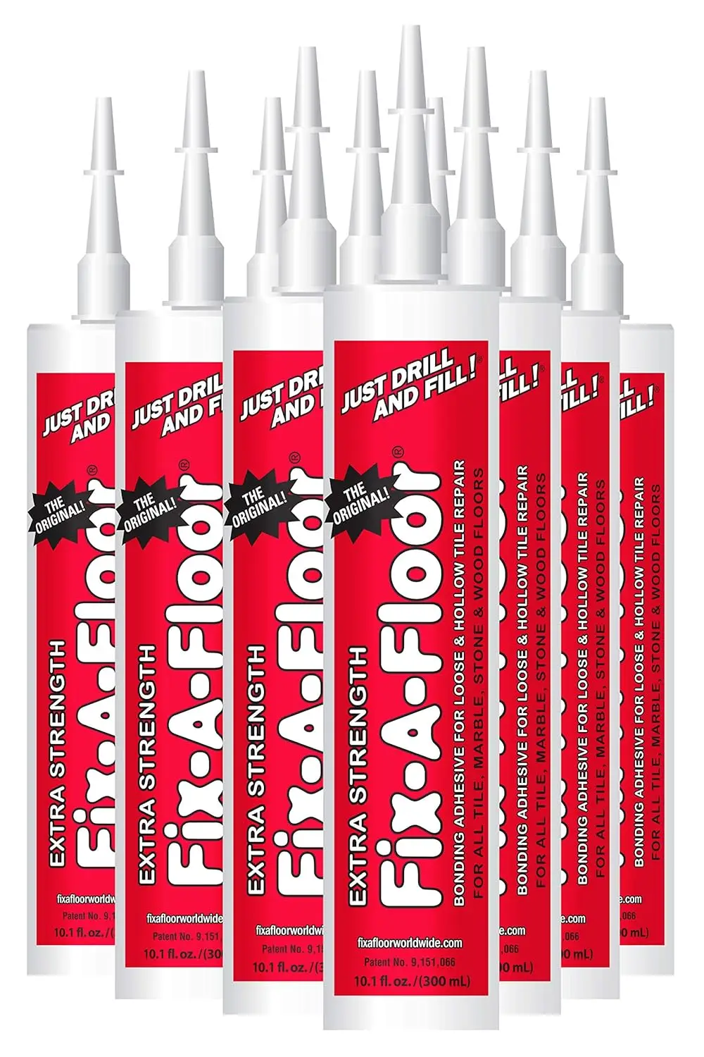 The Original Fix-A-Floor Loose Tile Repair Adhesive- Porcelain, Ceramic, Marble, Stone & Wood. Customizable Tip For All Grout