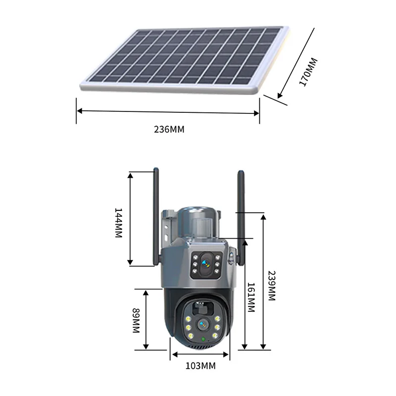 Imagem -02 - Saikiot-câmera de Bateria Solar à Prova Dágua Câmera Ptz de Lente Dupla Saikiot V380 Pro 4k 8mp Cartão Sim Wifi ao ar Livre V380