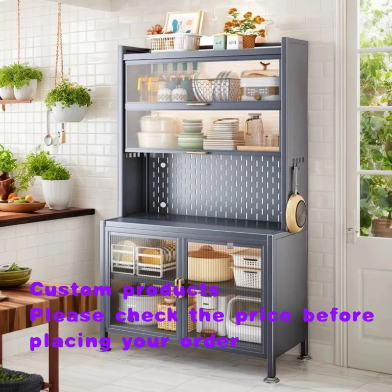 custom.Freestanding Dustproof Kitchen Cabinet with Multi Functional Sideboard Home Cookware and Appliances
