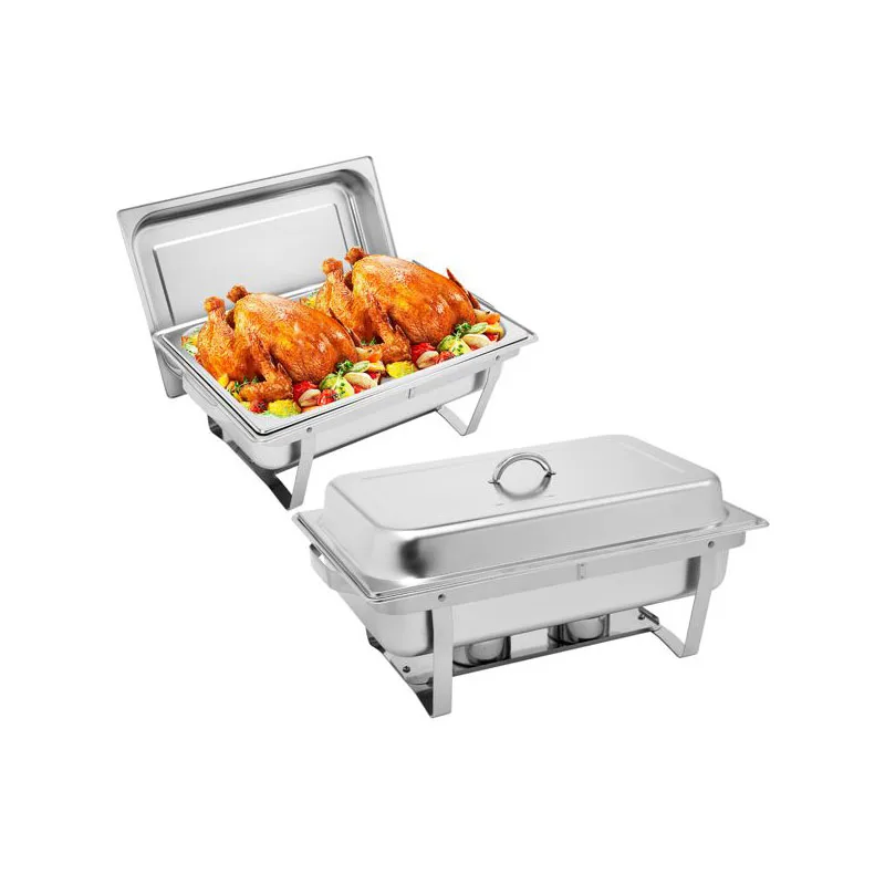 [Product have Logo]9L-1*2 Single Basin Two Set Stainless Steel Rectangular Buffet Stove