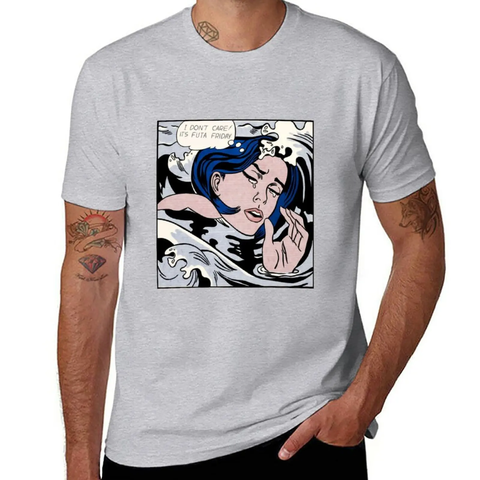 Roy Lichtenstein Futa Friday T-Shirt vintage kawaii clothes plus sizes t shirt for men