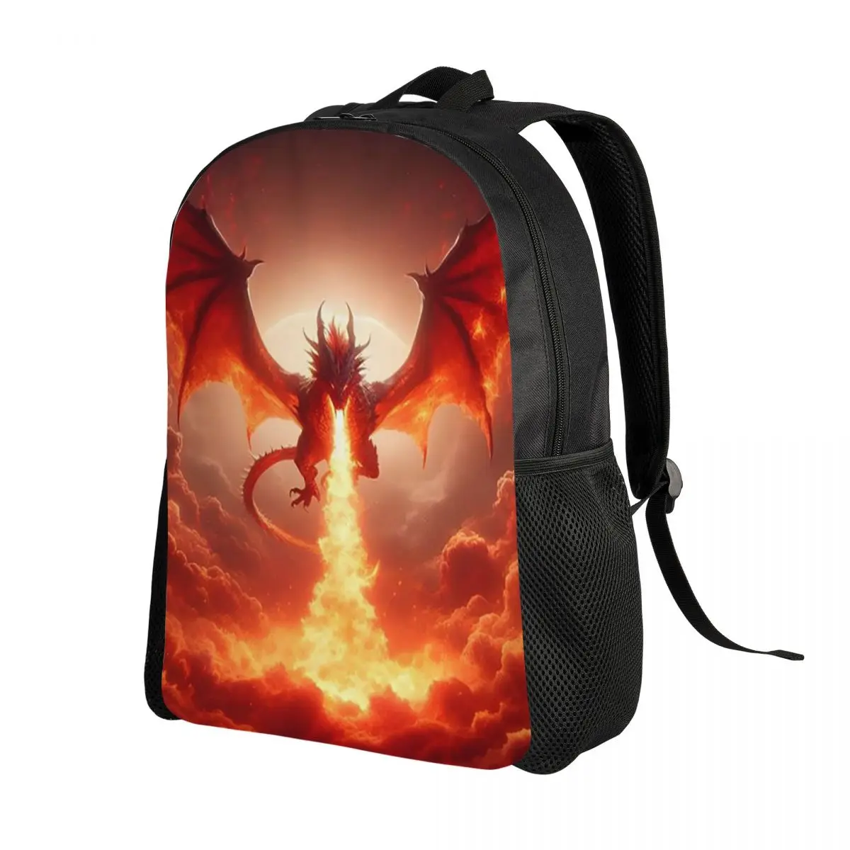 Dragon In The Fire Backpack Daypack Large Capacity Children BookBag School Bag Shoulder Bags for Men Women
