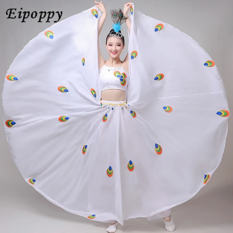 New Peacock Dance Large Swing Skirt Adult Performance Wear Dai Opening Dance Performance Dancing Dress