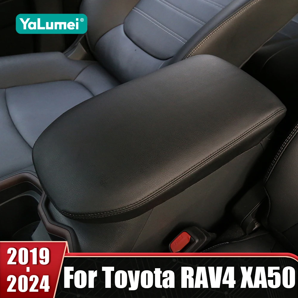 

Leather Central Console Seat Armrest Box Cover Trim Protection For Toyota RAV4 XA50 2019 2020 2021 2022 2024 Car Accessories
